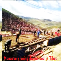 Tibetan monastery being dismantled